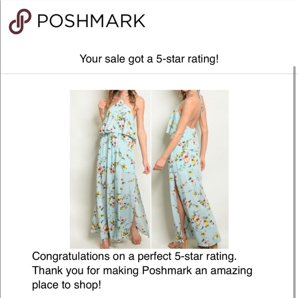 BLUE FLORAL MAXI DRESS - Picture 4 of 4